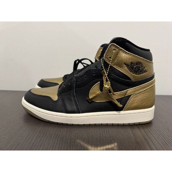 Nike Air Jordan 1 High OG Black 10 Metallic Gold DZ5485-071 Men’s Shoes NEW - Picture 4 of 9